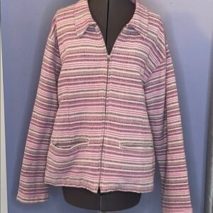 Cabela's jacket large striped rayon and cotton blazer